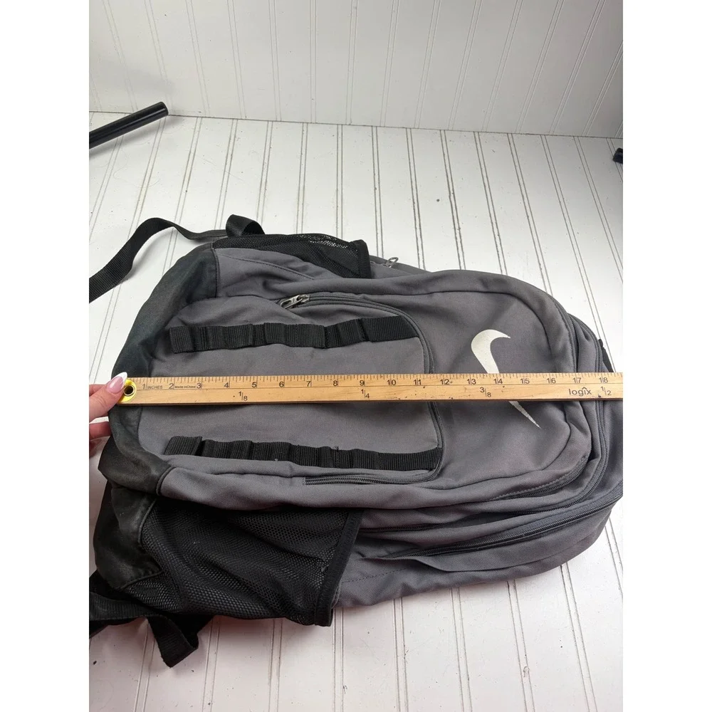 Nike Brasila Training Gray Black Swoosh Sport School Backpack Bag Unisex